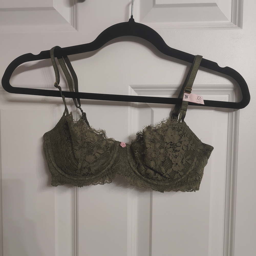 Victoria's Secret Lace Bra in Olive